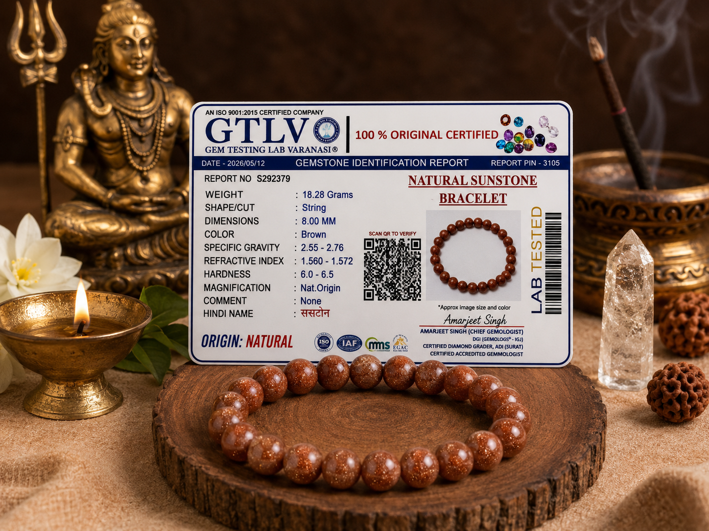 Premium Natural Sunstone Bracelet-Boost Positivity, Power & Leadership Energy