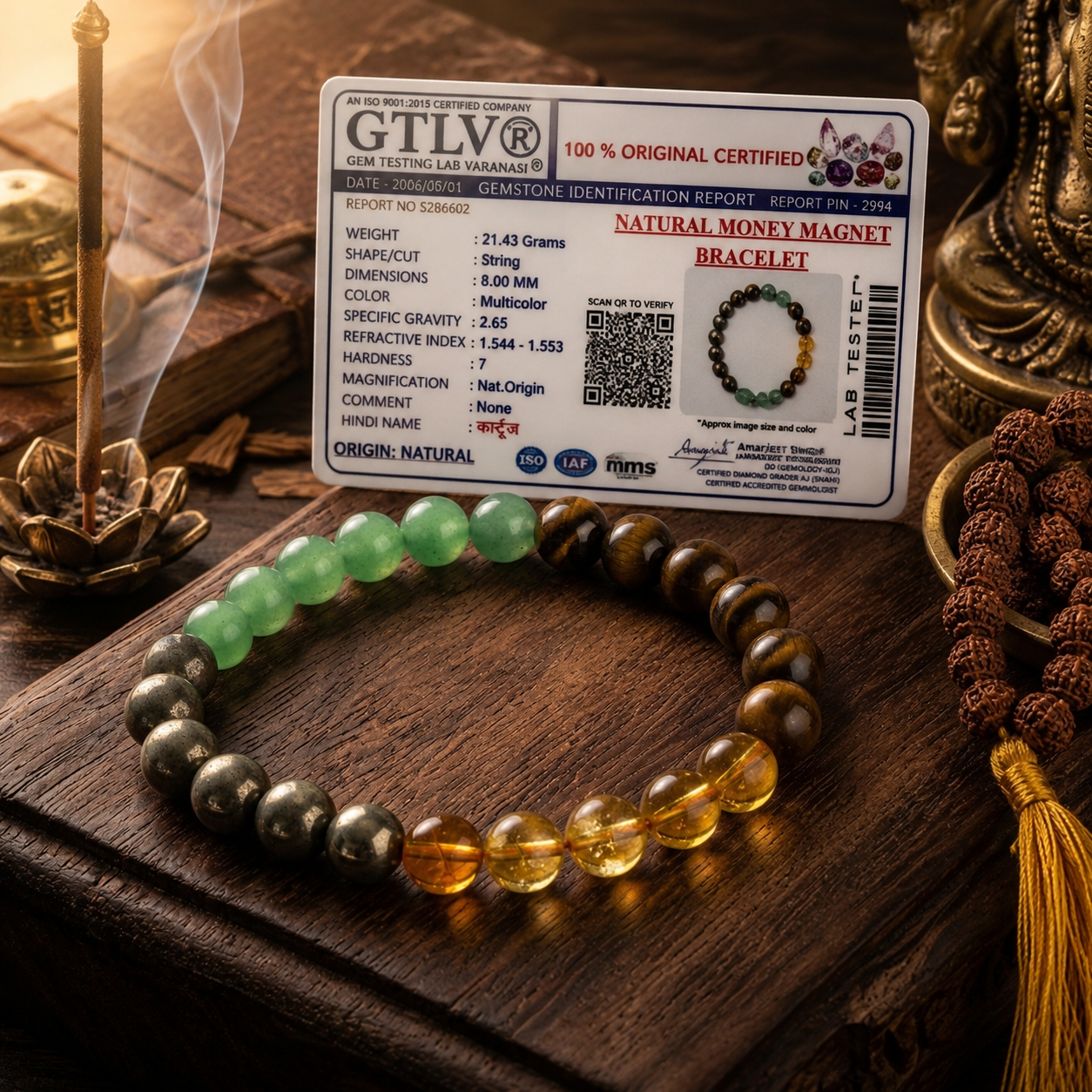 Money Magnet Bracelet 8MM-Stylish Crystal Bead Bracelet for Men & Women