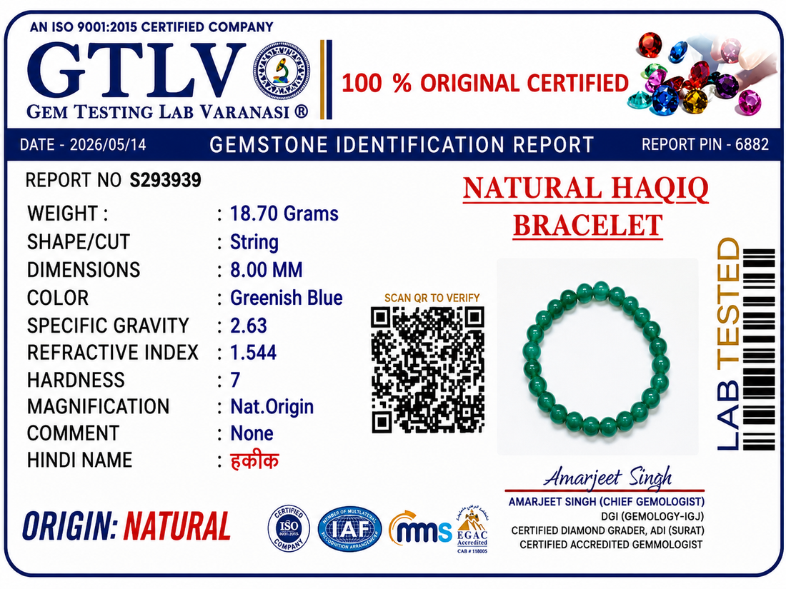 Natural Haqiq Bracelet 8MM-Premium Gemstone Beaded Bracelet for Men & Women