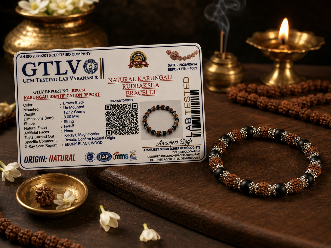 Natural Karungali Wood Bracelet 8MM-Handmade Spiritual Beaded Bracelet for Men & Women
