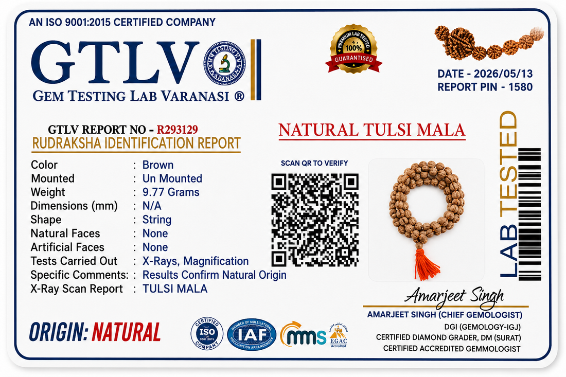 Pure Small Tulsi Mala 108 Beads for Meditation & Daily Japa Chanting
