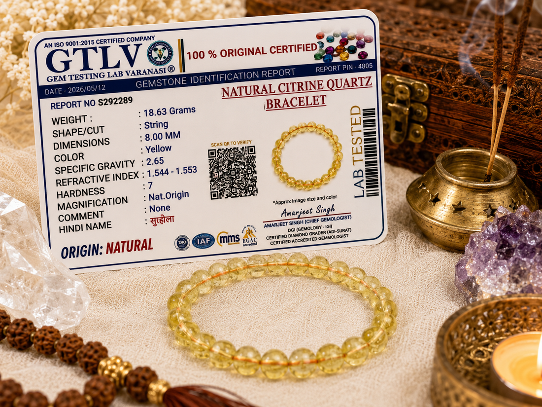 Premium Citrine Quartz Bracelet 8MM-Natural Gemstone Bracelet for Men & Women