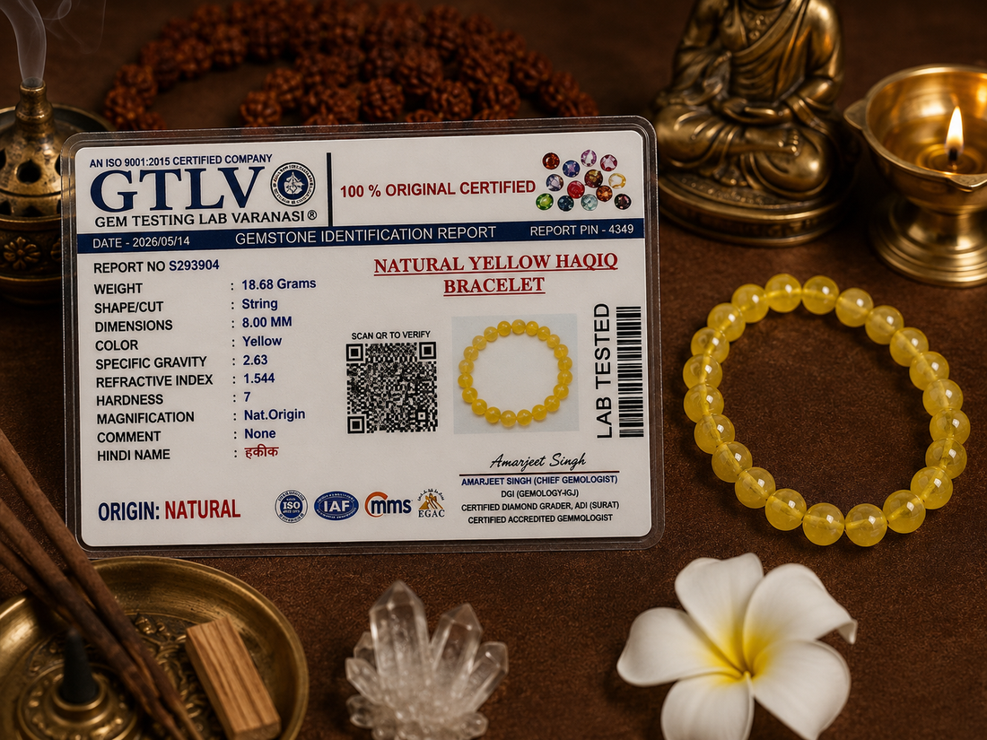 Premium Yellow Haqiq Bracelet 8MM-Natural Gemstone Bracelet for Men & Women