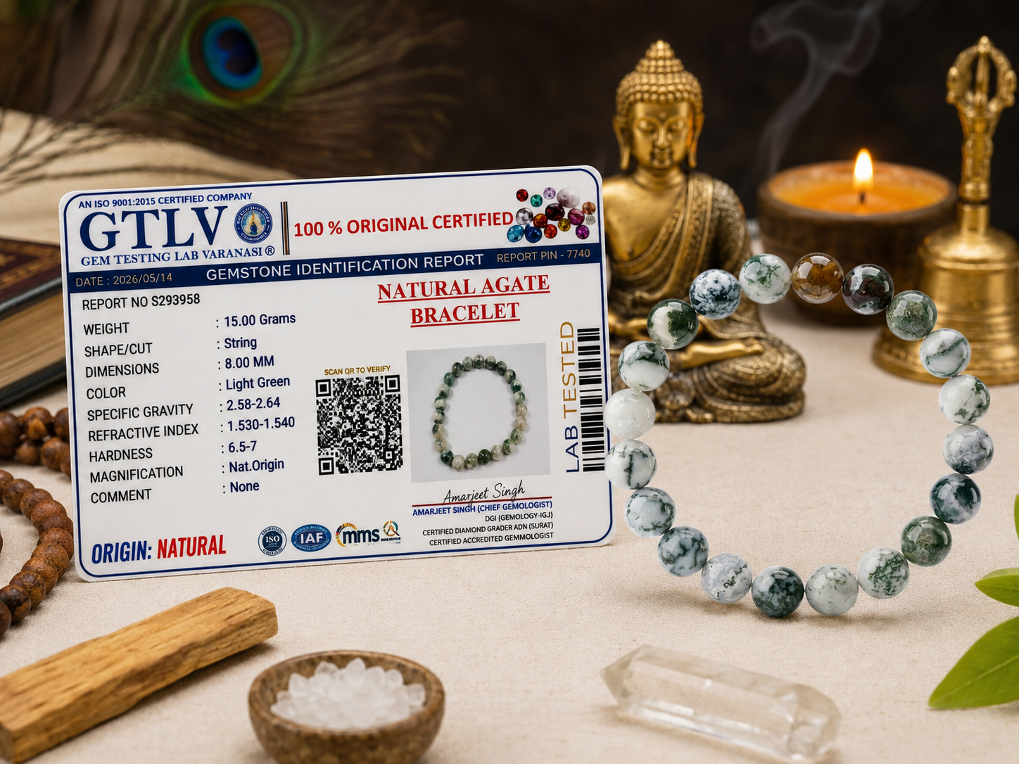 Natural Agate Bracelet for Balance & Inner Stability