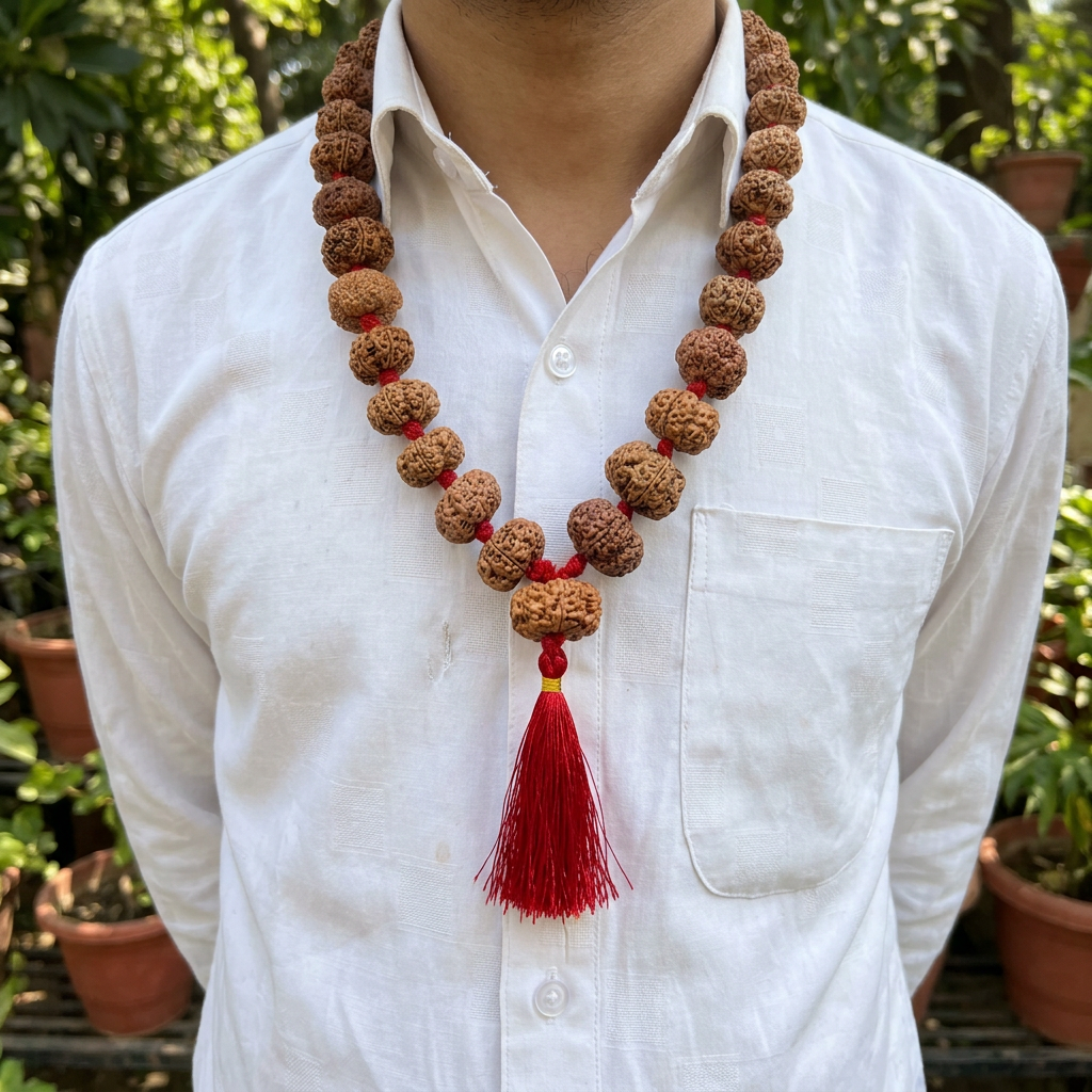 Original Nepal Flat Rudraksha 33 Beads Mala