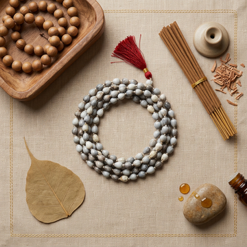 Vyjayanti Mala 108 Beads Natural Sacred Seed Meditation Necklace for Peace & Focus