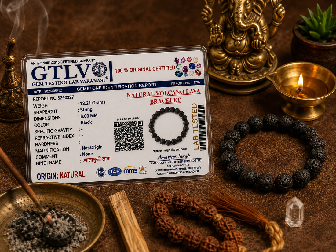 Natural Volcano Lava Stone Bracelet – Grounding Energy & Strength Accessory