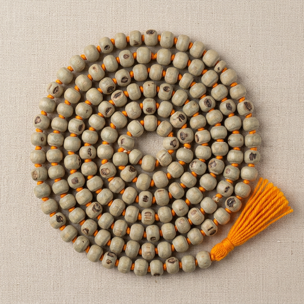 Big Tulsi Mala 108 Beads-Sacred Japa Mala for Meditation & Peace