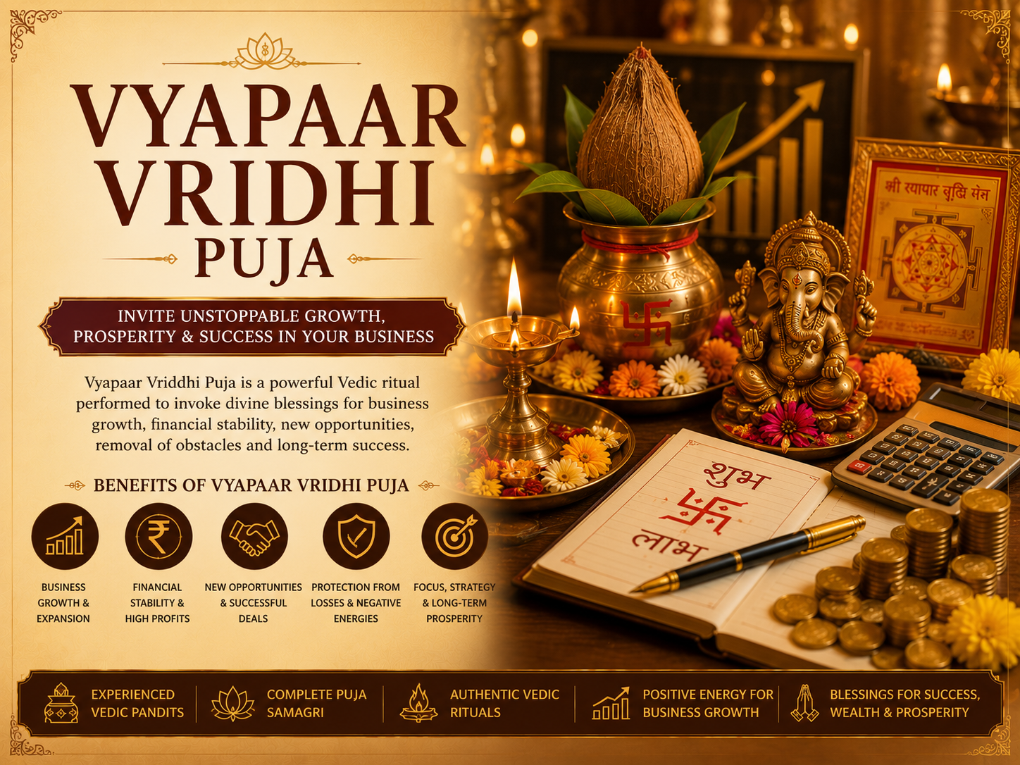 Vyapaar Vridhi Puja , Ganapati Homam & Kanakadhara Homam
