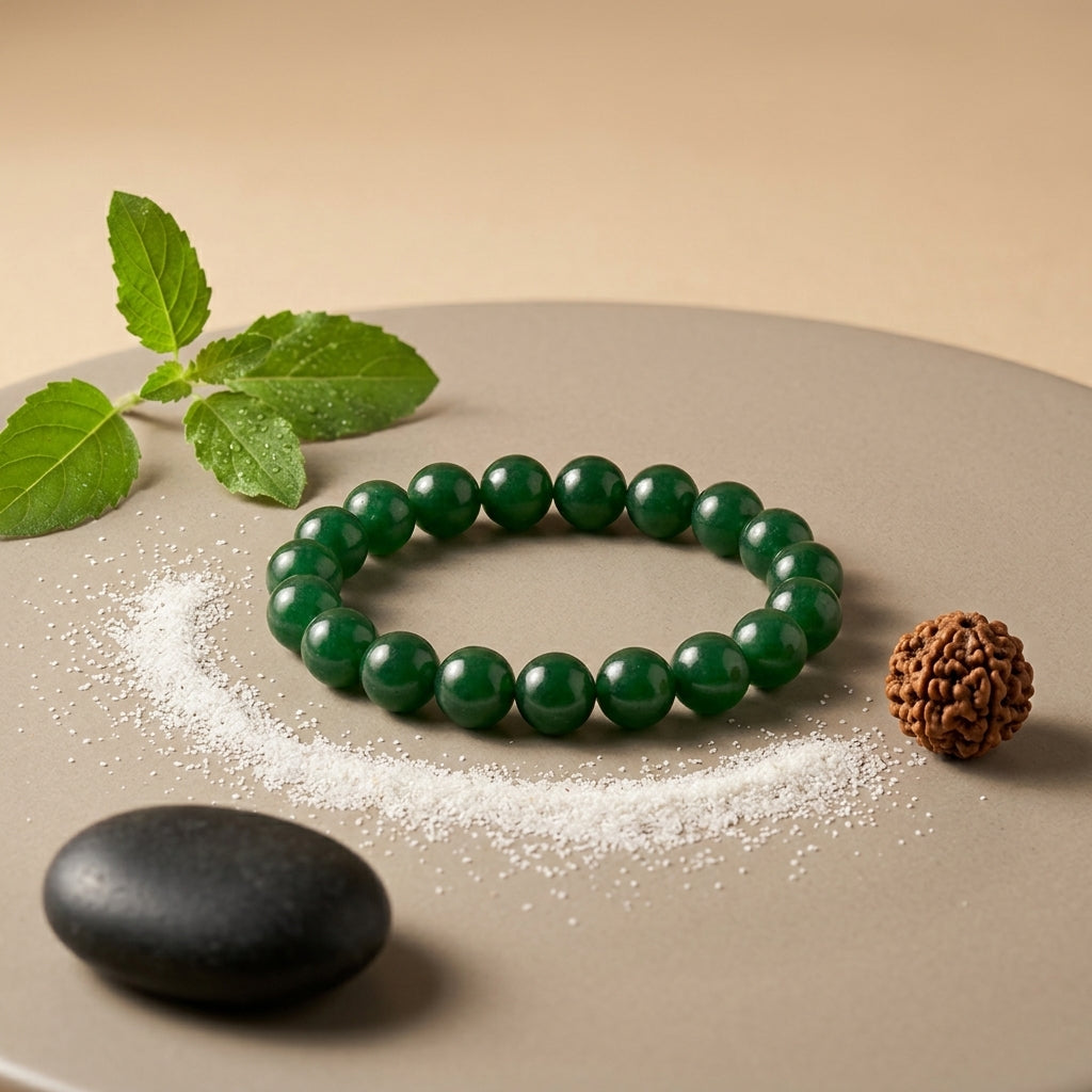 Natural Green Haqiq Bracelet 8MM-Handmade Gemstone Bracelet for Men & Women