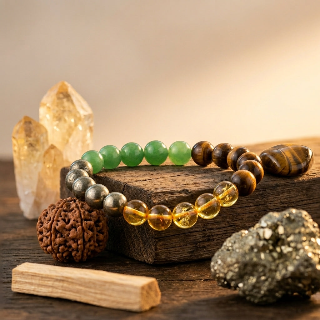 Money Magnet Bracelet 8MM-Stylish Crystal Bead Bracelet for Men & Women