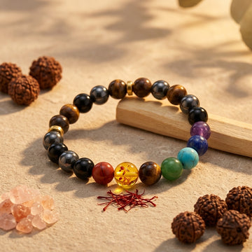 Natural Seven Chakra Energy Bracelet for Healing, Balance & Positive Energy