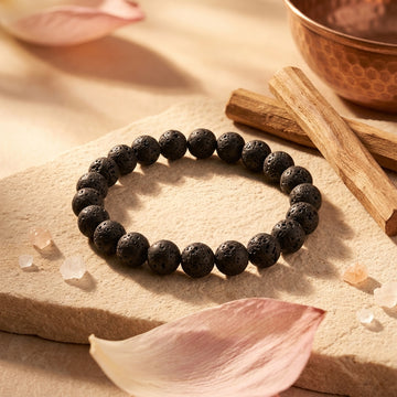 Natural Volcano Lava Stone Bracelet – Grounding Energy & Strength Accessory
