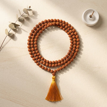 Authentic 5 Mukhi Rudraksha Mala Brown 5MM – Unisex Spiritual Jewelry for Daily Use