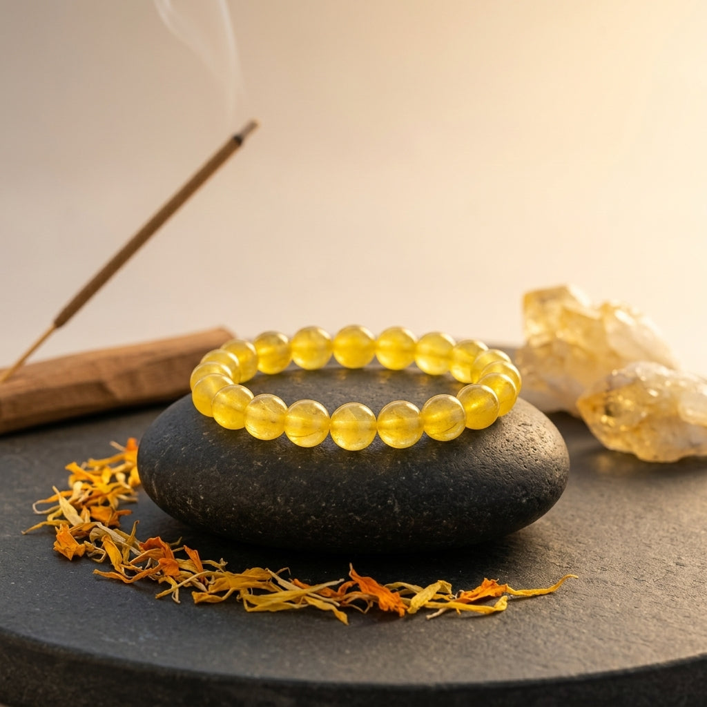 Premium Yellow Haqiq Bracelet 8MM-Natural Gemstone Bracelet for Men & Women