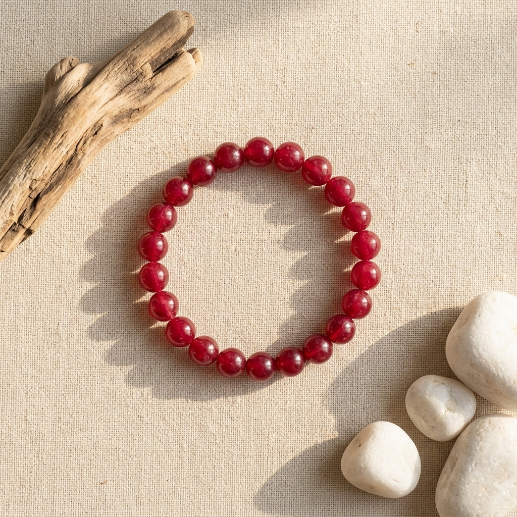 Natural Red Haqiq Bracelet-Attract Good Luck, Confidence & Inner Balance