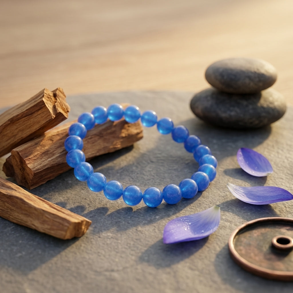 Natural Blue Hakik Bracelet-Stone of Calmness, Clarity & Positive Energy