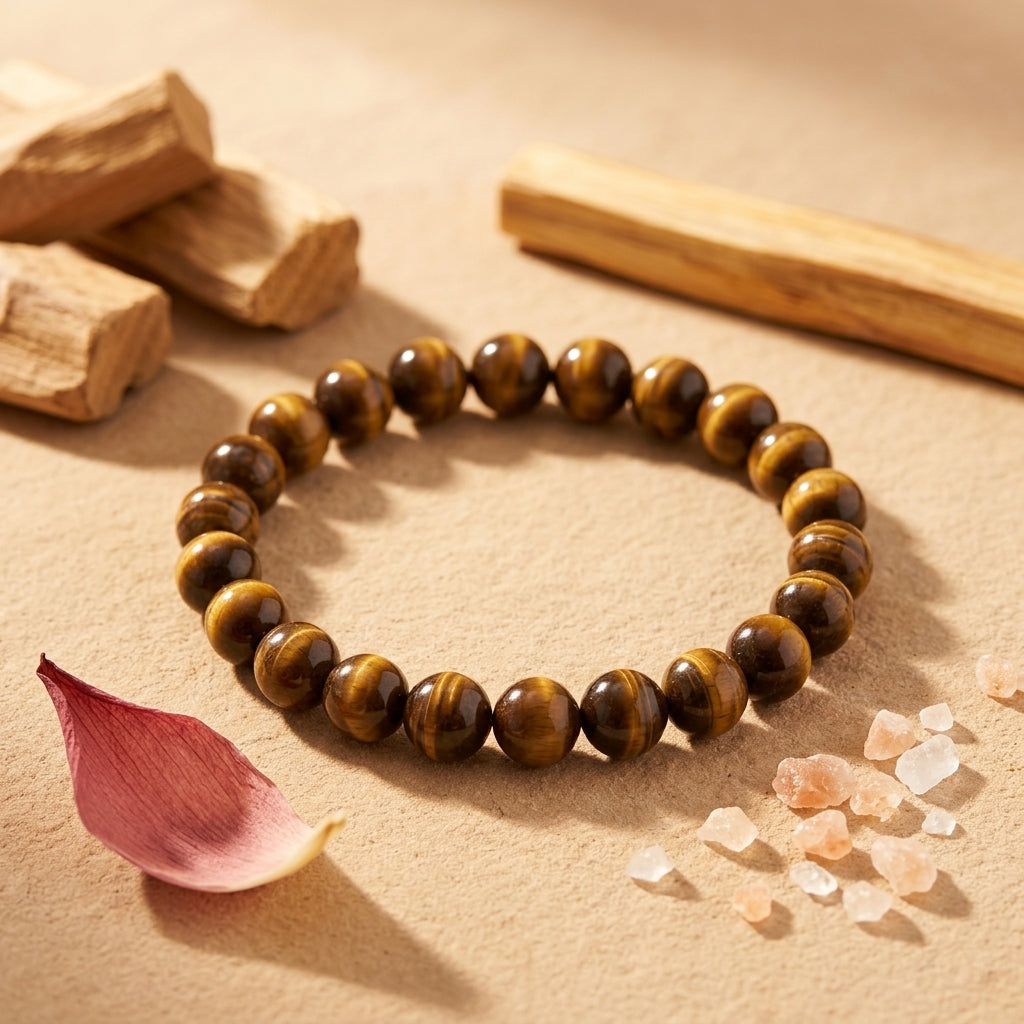 Natural Tiger Eye Bracelet for Confidence, Focus & Protection