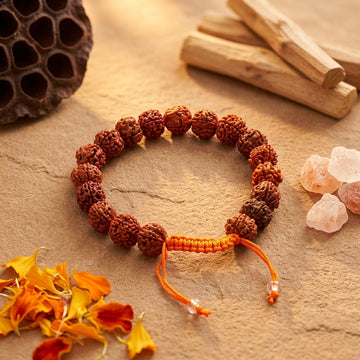 Natural 5 Mukhi Rudraksha Bracelet Adjustable Brown 8MM – Spiritual Energy & Daily Wear