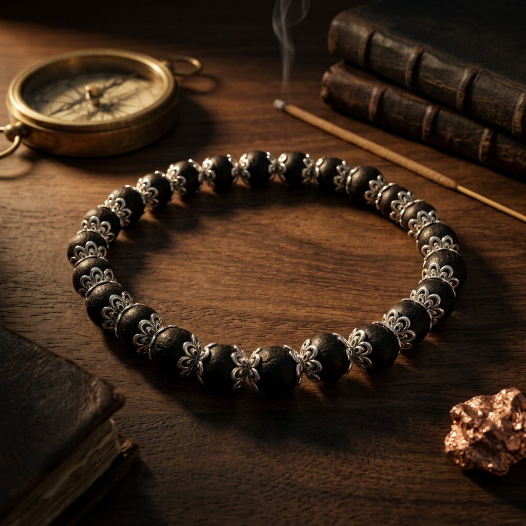 Natural Karungali Bracelet 8MM-Original Ebony Black Wood Beads Bracelet for Men & Women