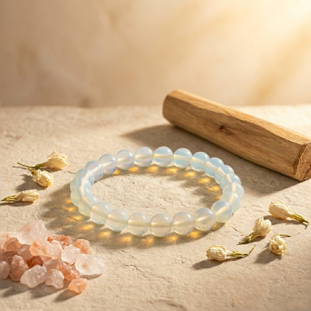 Natural Opalite Bracelet 8MM-Elegant Crystal Bead Bracelet for Men & Women