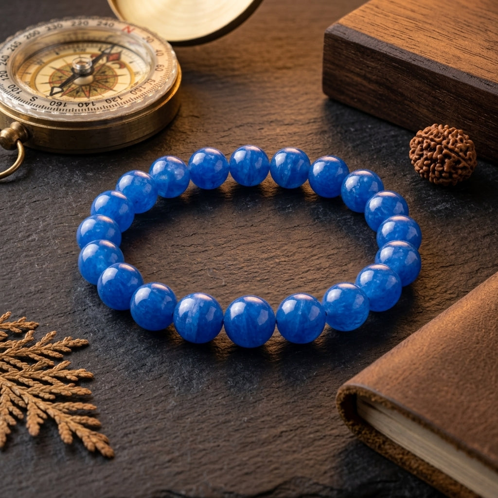 Natural Blue Hakik Bracelet-Stone of Calmness, Clarity & Positive Energy