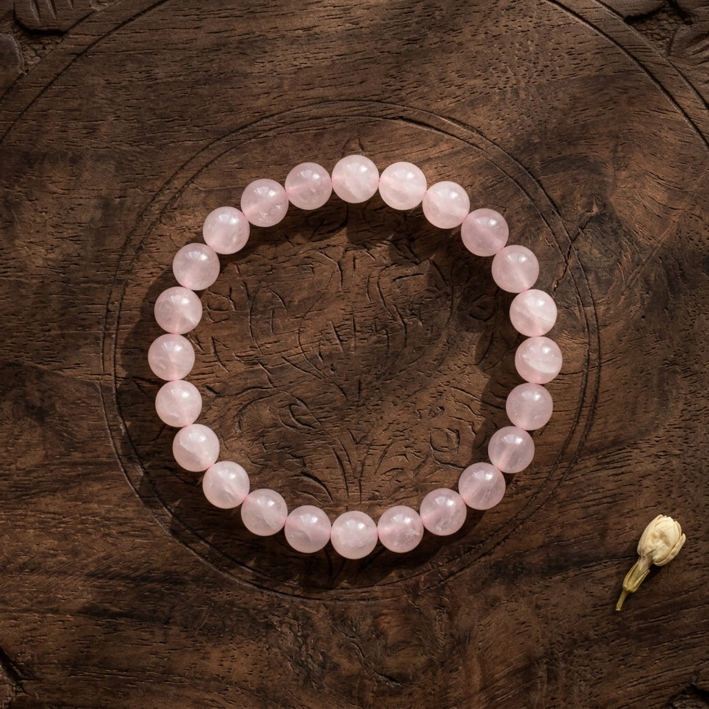Premium Natural Rose Quartz Stone Bracelet 8MM-Elegant Crystal Bracelet for Men & Women