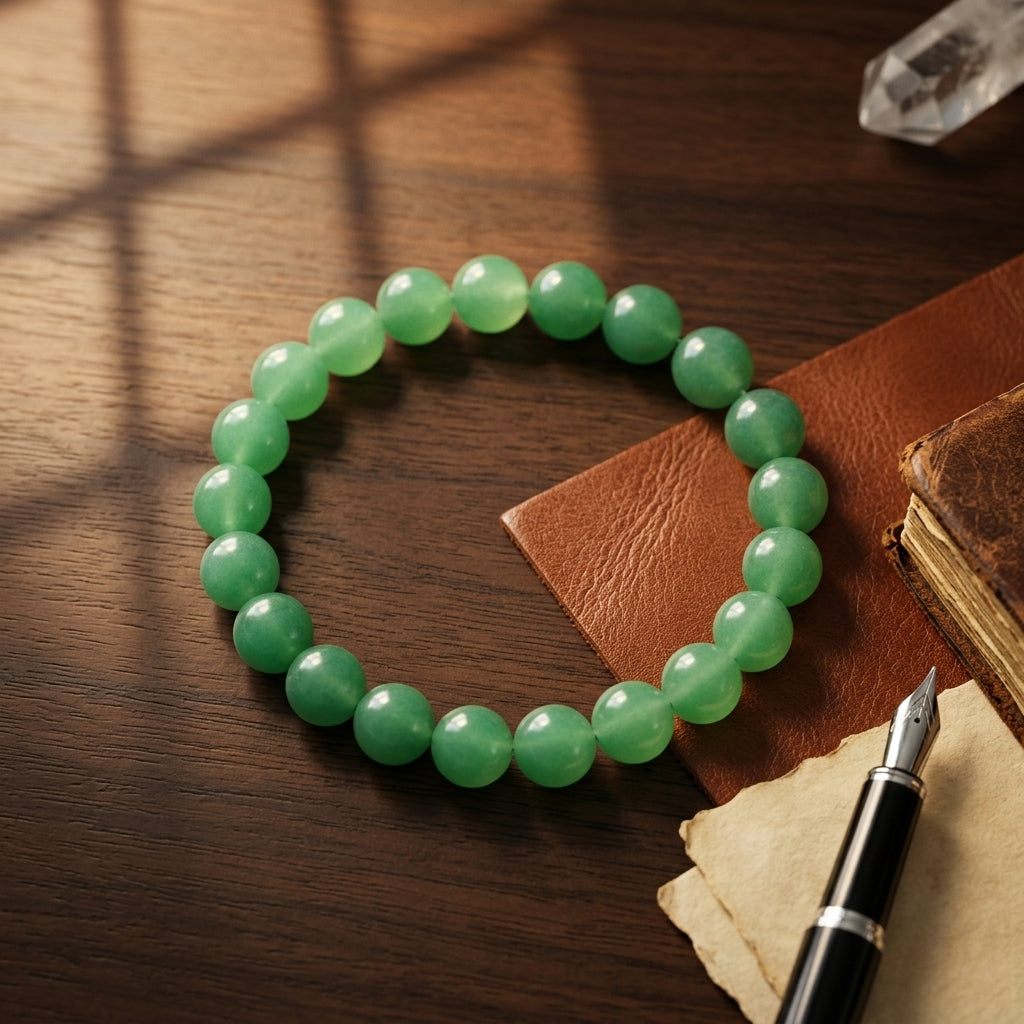 Green Aventurine Crystal Bracelet for Positivity & Emotional Balance