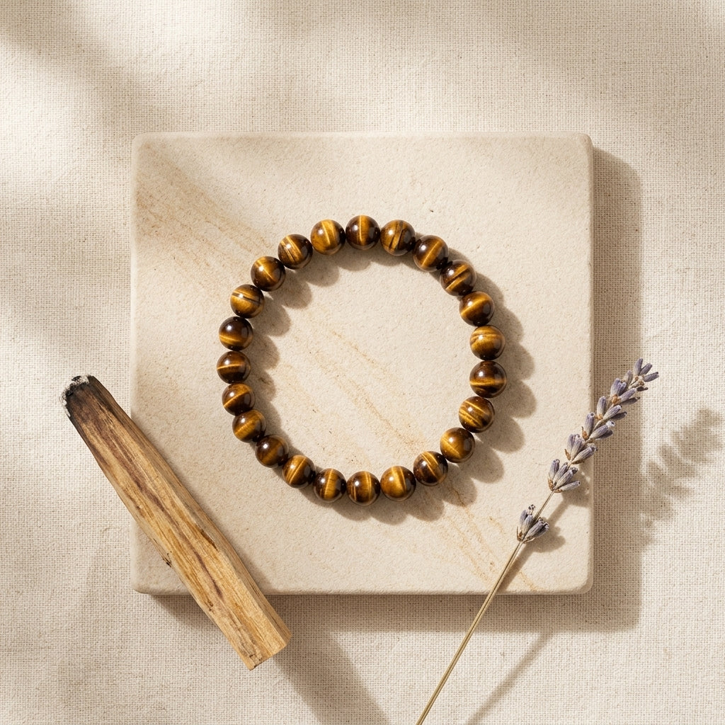 Natural Tiger Eye Bracelet for Confidence, Focus & Protection