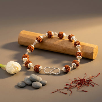 Premium Natural 5 Mukhi Rudraksha Bead Bracelet 8MM