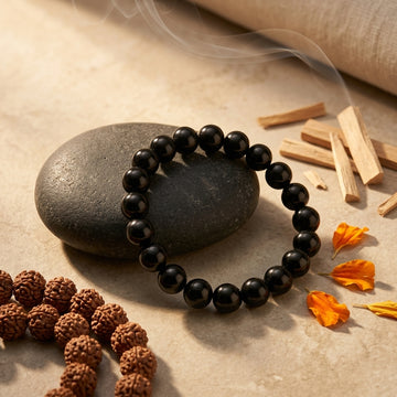 Authentic Black Tourmaline Beaded Bracelet for Daily Spiritual Protection