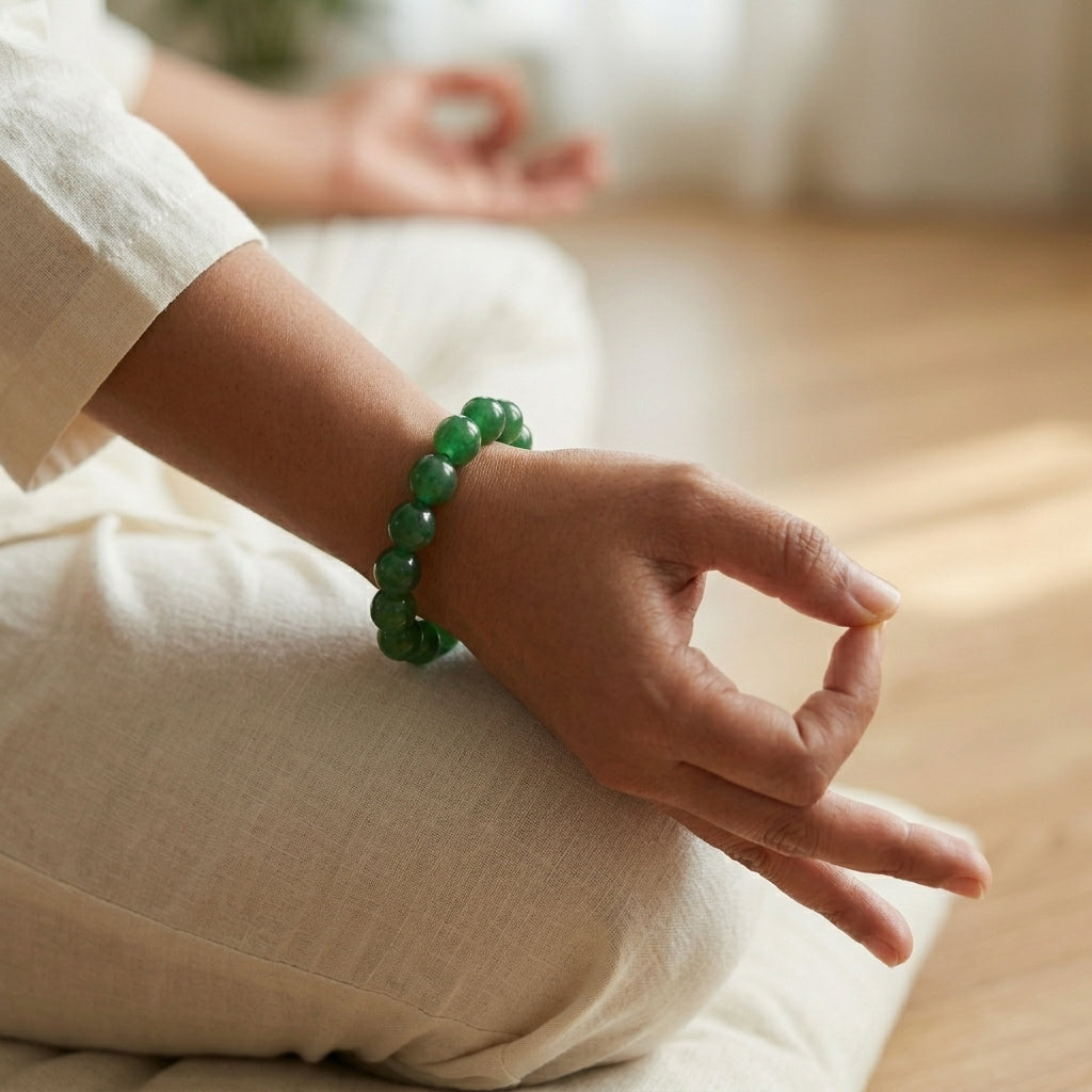 Natural Green Haqiq Bracelet 8MM-Handmade Gemstone Bracelet for Men & Women