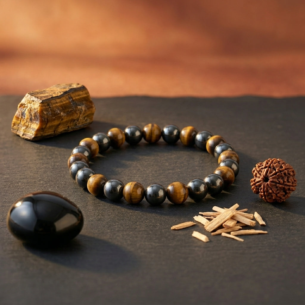 Natural Triple Protection Bracelet-Shield of Strength, Balance & Positive Energy