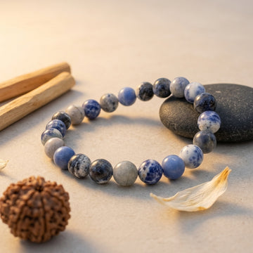 Natural Lapis Lazuli Bracelet 8MM-Genuine Blue Gemstone Beaded Bracelet for Men & Women