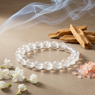 Natural Sphatik Bracelet 8MM-Crystal Quartz Healing Bracelet for Men & Women