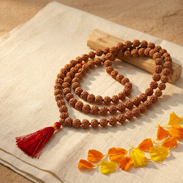 Natural 5 Mukhi Rudraksha Mala 7MM