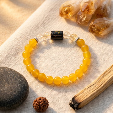 Natural Citrine Zodiac Bracelet - धनु राशि (Sagittarius)