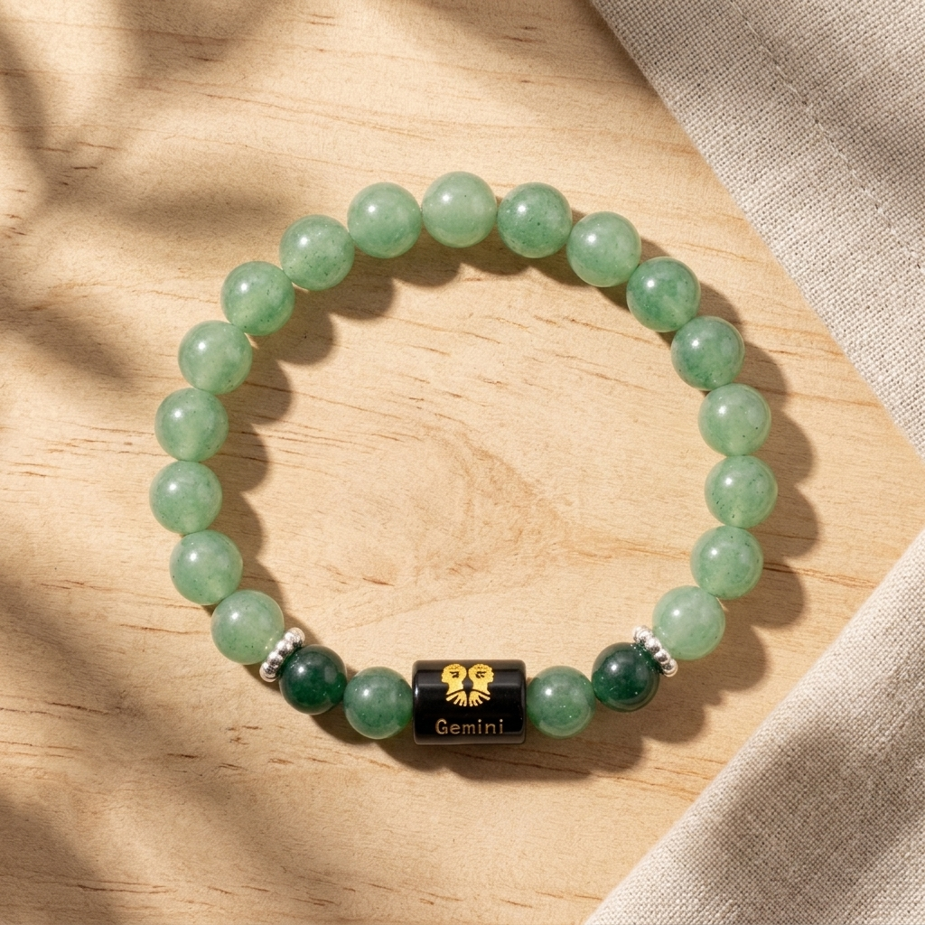Natural Aventurine Quartz Zodiac Bracelet - मिथुन राशि (Gemini)